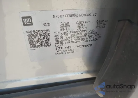 2023 Chevrolet Bolt Euv Fwd Lt из США, поврежденный, VIN 1G1FY6S03P4133978